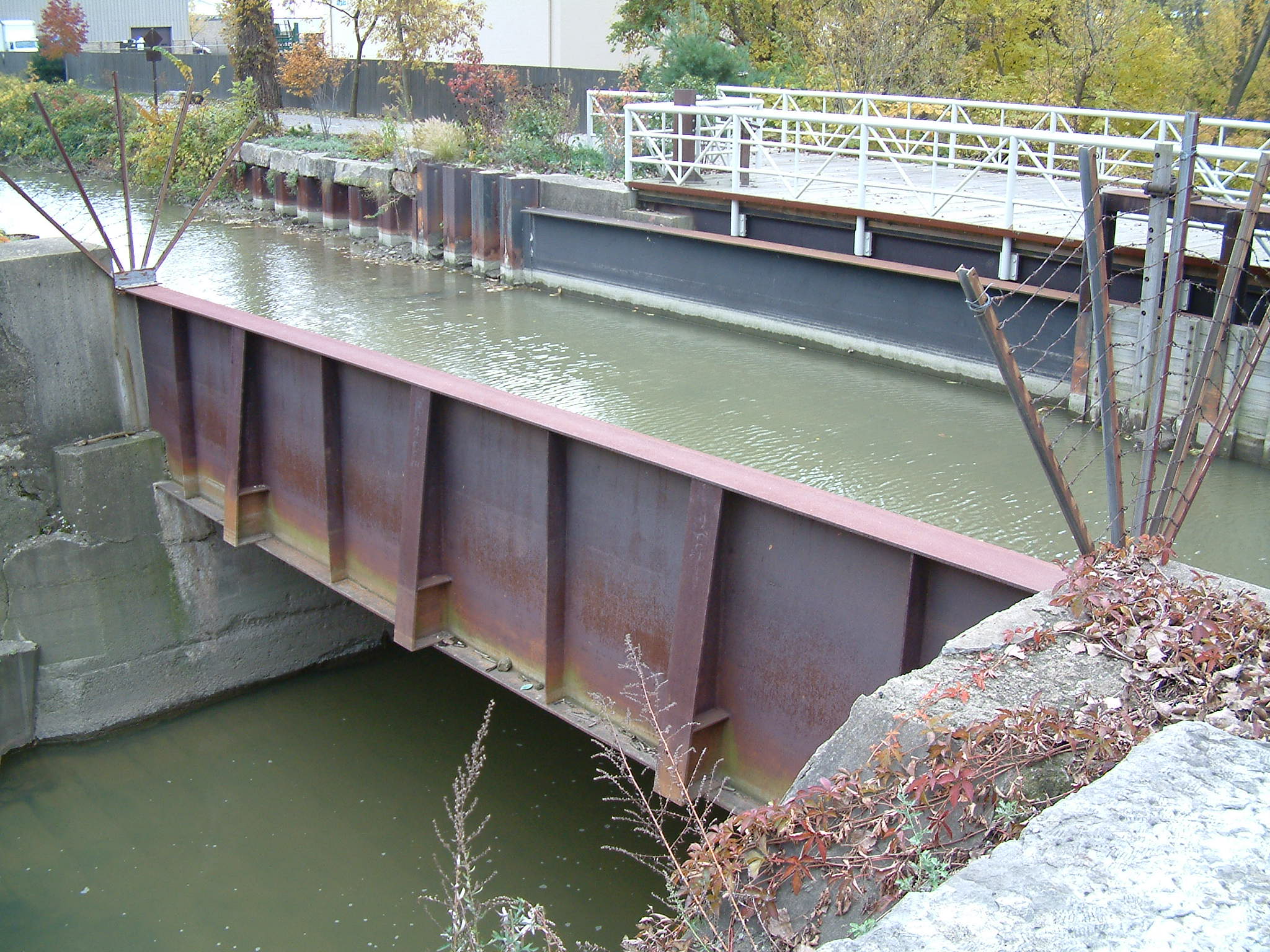 Viaduct carries water over the river