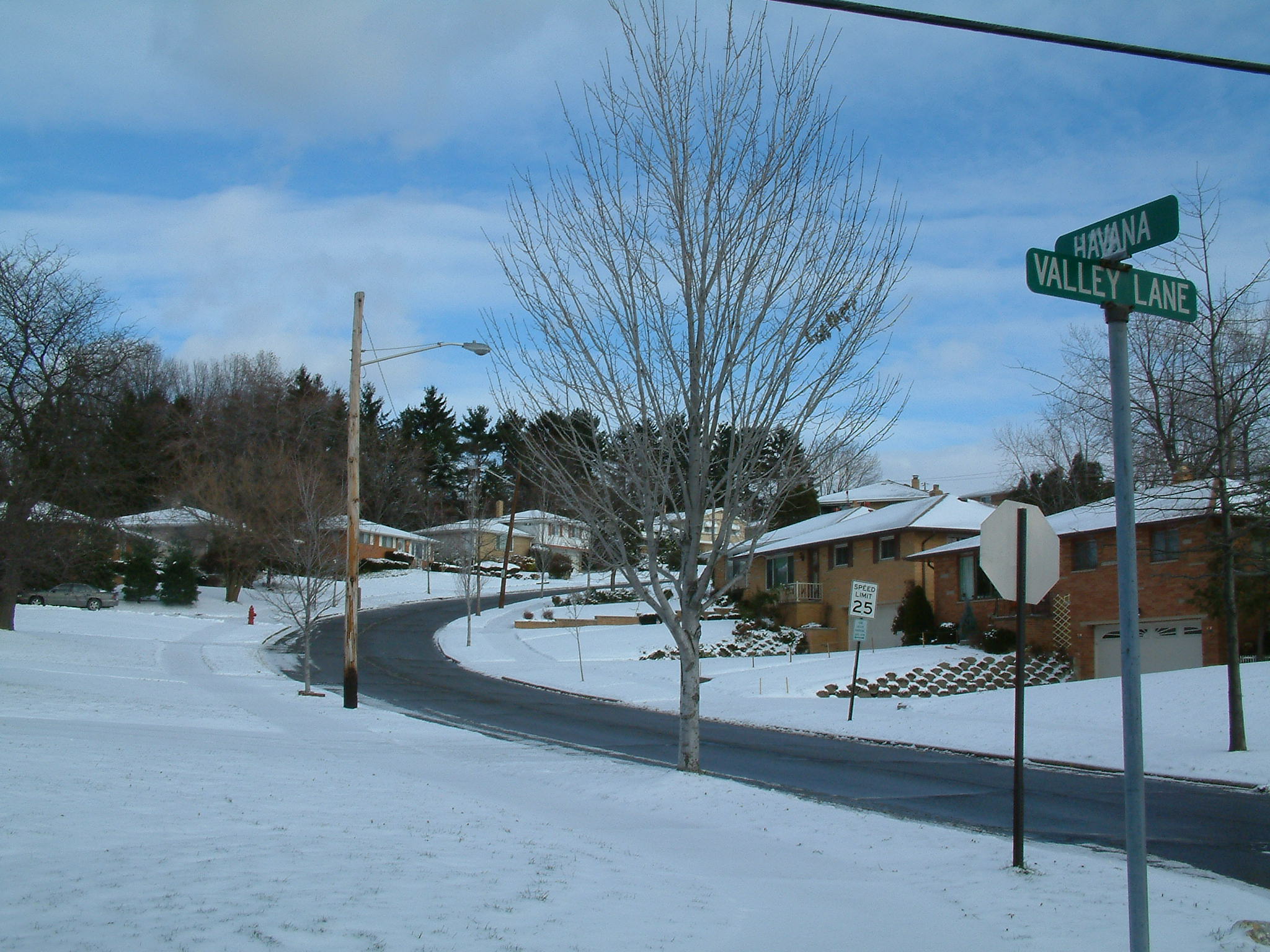 Garfield Heights winter street view