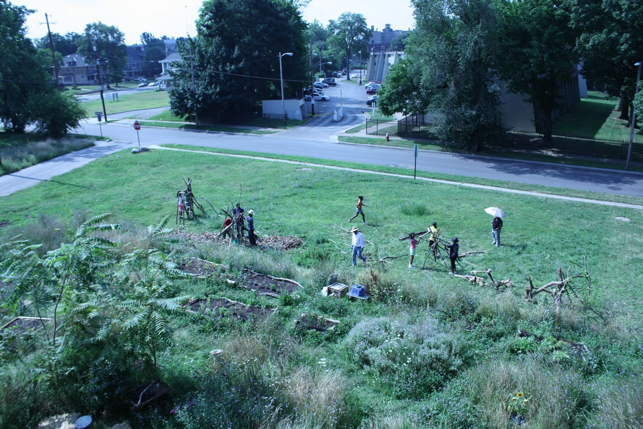 Birds-eye view of GreenSprout garden first year
