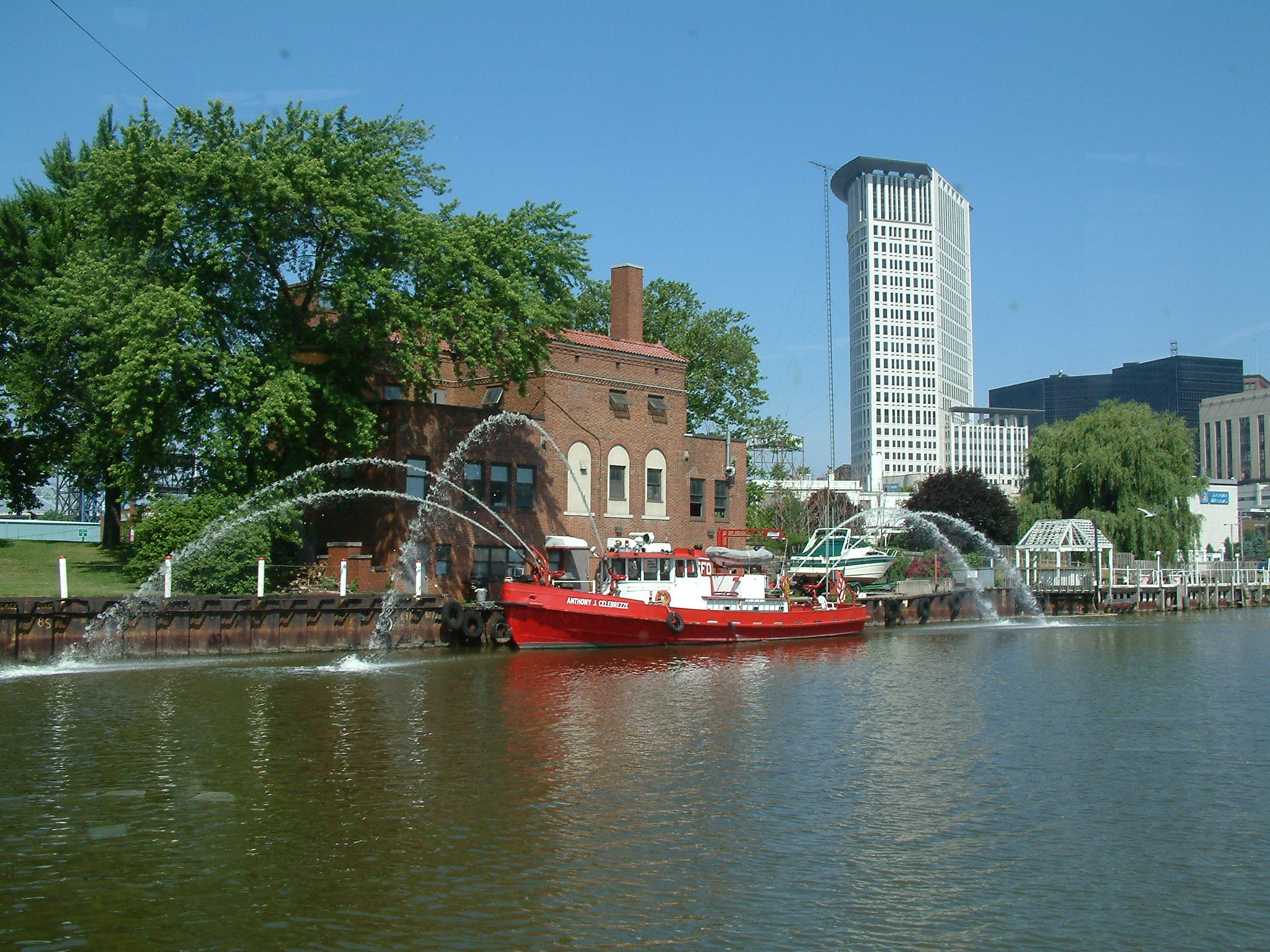 Fire boat on the Cuyahoga