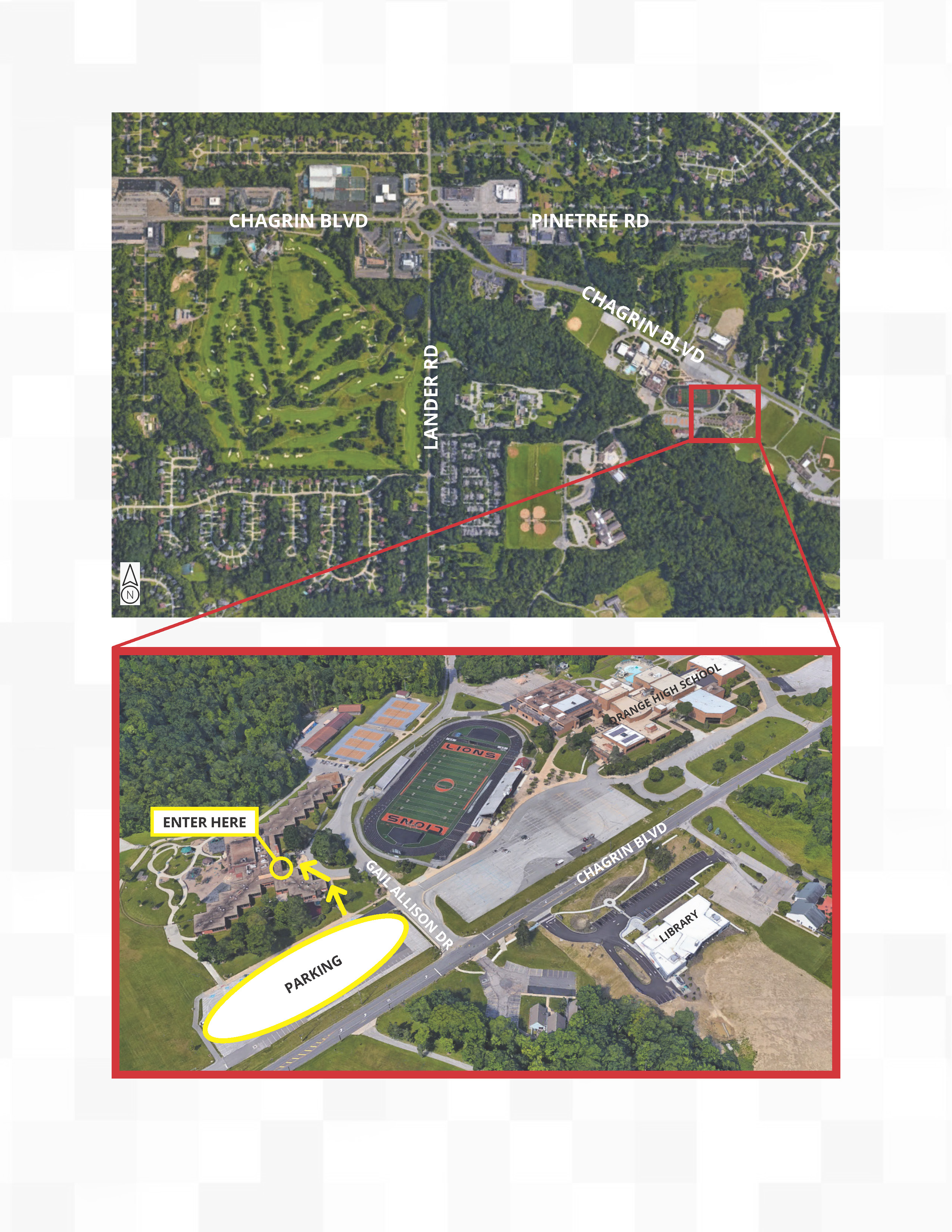 Map to Woodmere Master Plan Meeting