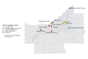 Map of existing SIDs in Cuyahoga County