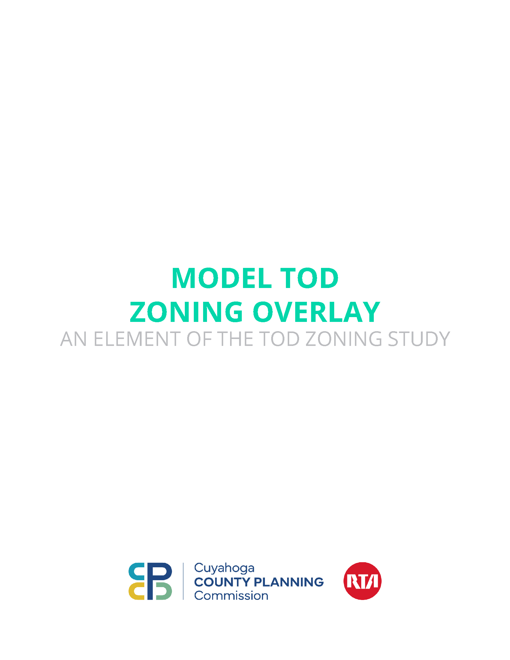 Cover of the Model TOD Zoning Overlay document