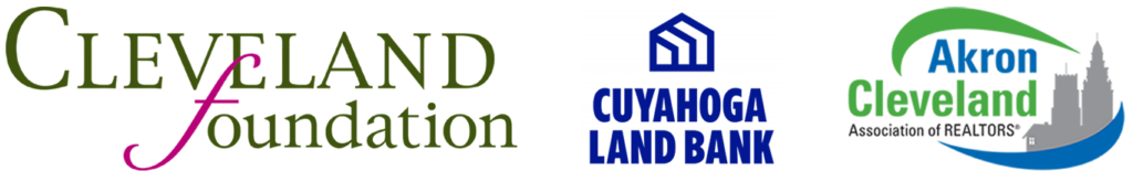 logos of the Cleveland Foundation, the Cuyahoga Land Bank, and the Akron Cleveland Association of Realtors