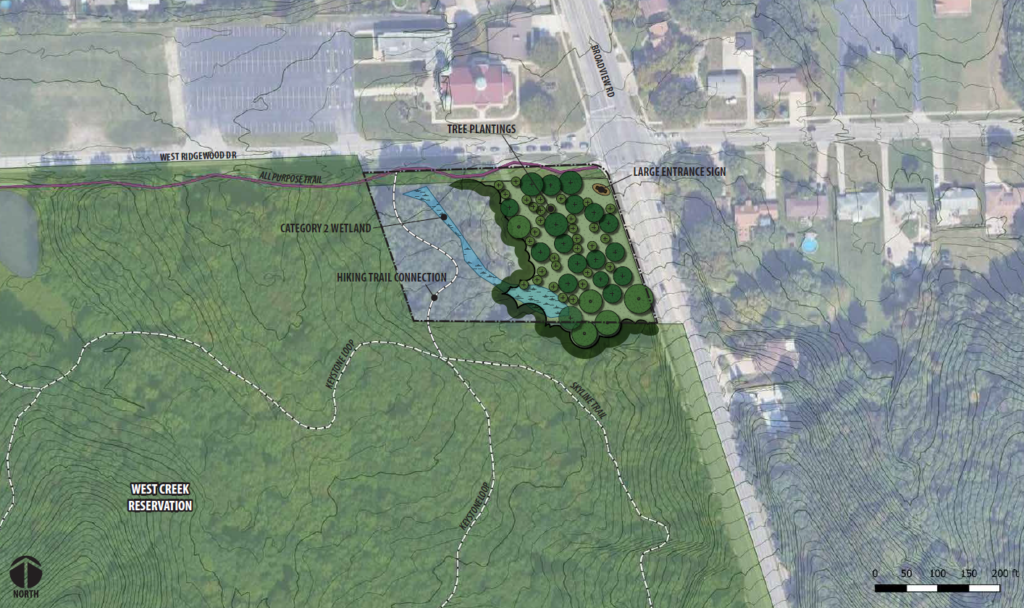 Site plan of the West Creek Reservation acquisition